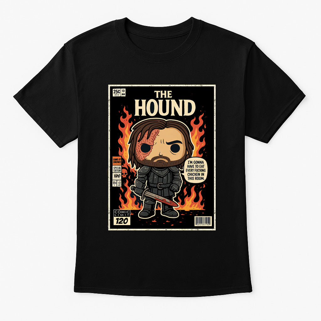 Game of Thrones The Hound Unisex Comic T-Shirt – Fire & Fury Warrior Fan Tee