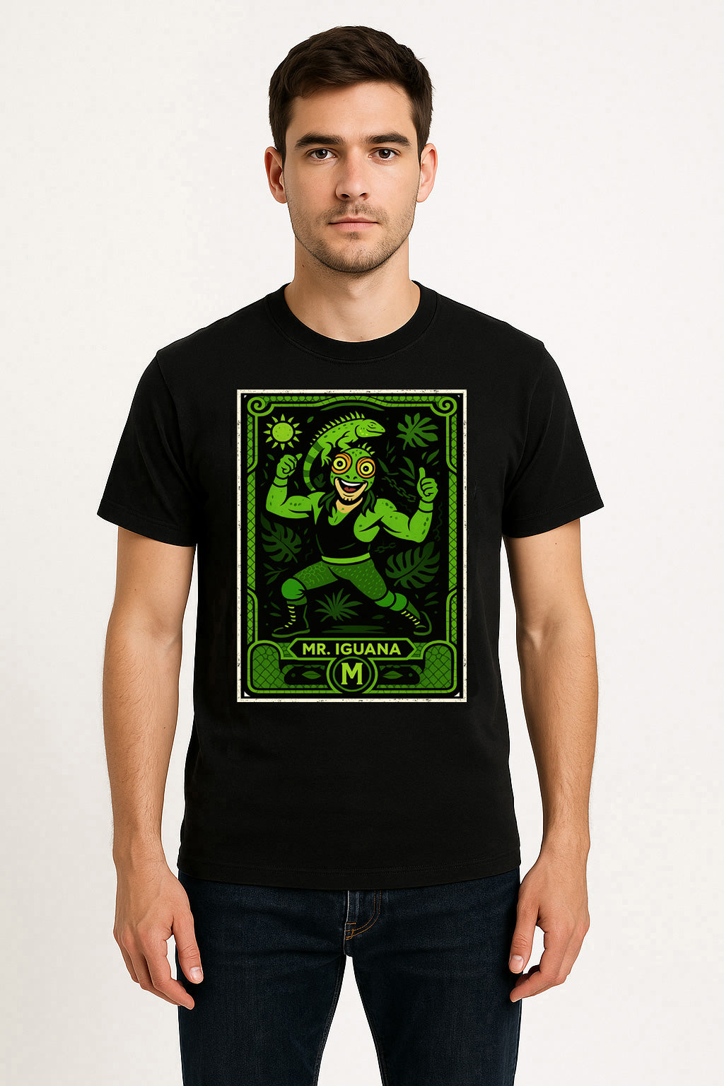 Mr. Iguana Retro Lucha Libre Unisex T-Shirt Mexican Wrestling Tee