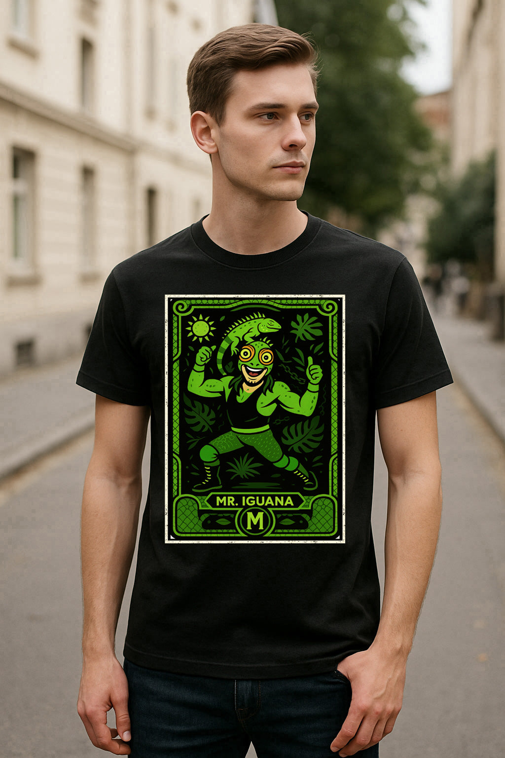 Mr. Iguana Retro Lucha Libre Unisex T-Shirt Mexican Wrestling Tee