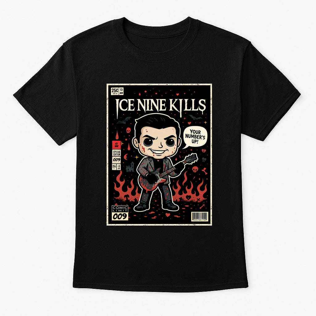 Ice Nine Kills “Your Number’s Up” Unisex T-Shirt – Comic Style Pop Art Band Graphic Tee
