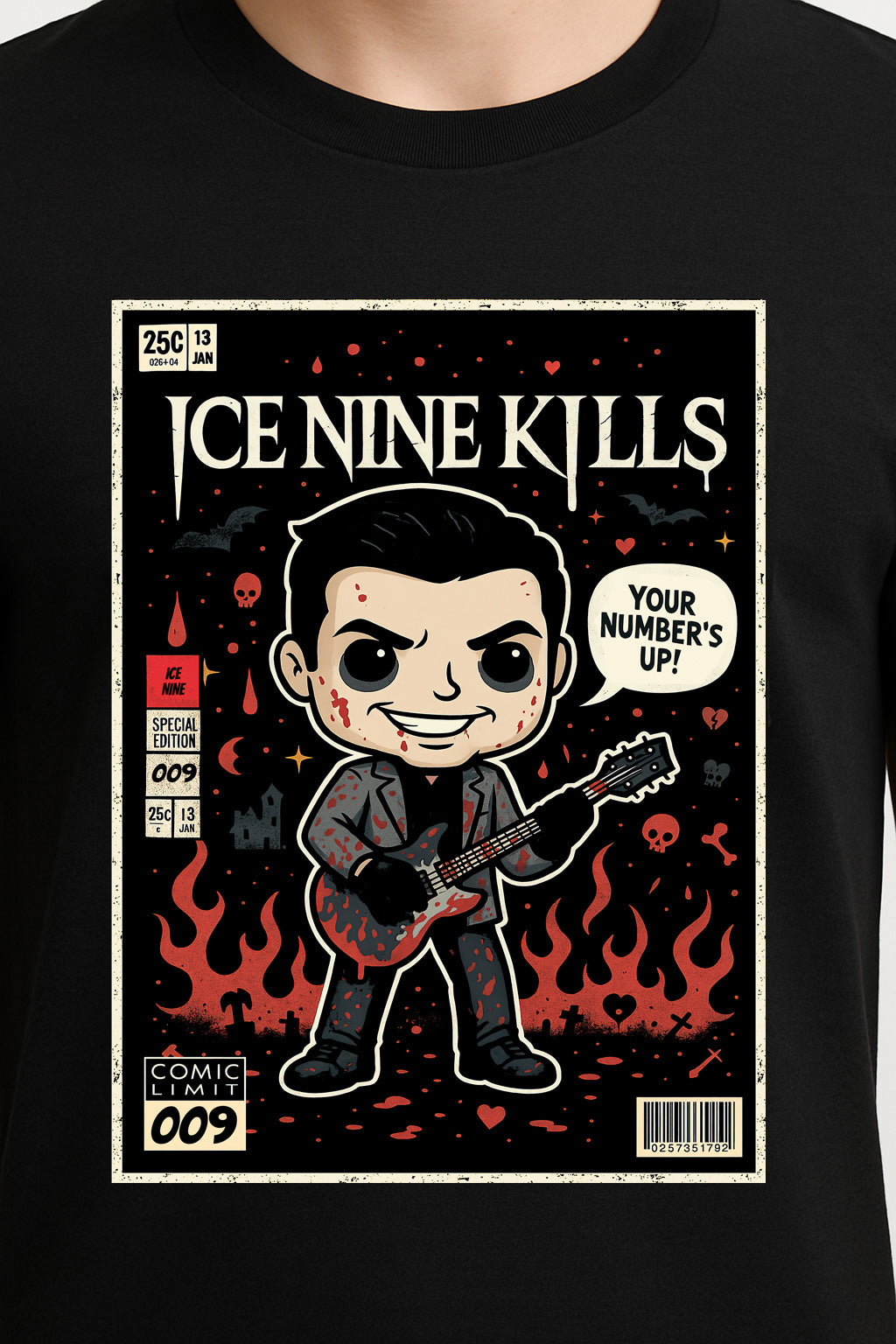 Ice Nine Kills “Your Number’s Up” Unisex T-Shirt – Comic Style Pop Art Band Graphic Tee