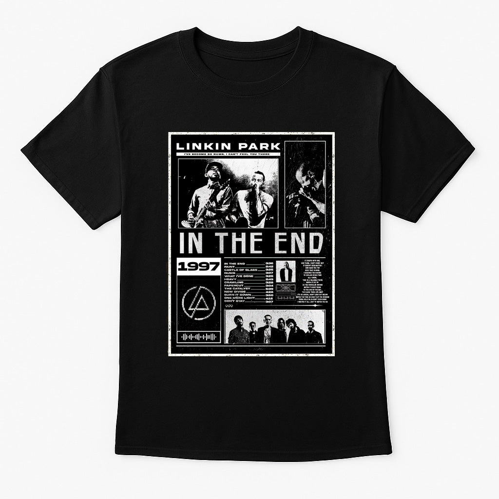 Linkin Park “In The End” Poster Unisex T-Shirt – Classic Nu Metal Band Comic Edition Graphic Tee