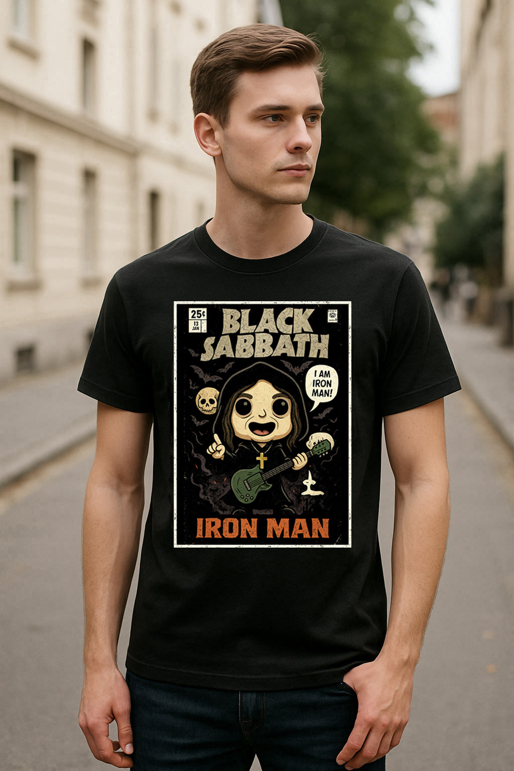 Black Sabbath “Iron Man” Unisex T-Shirt – Classic Heavy Metal Band Comic Edition Graphic Tee