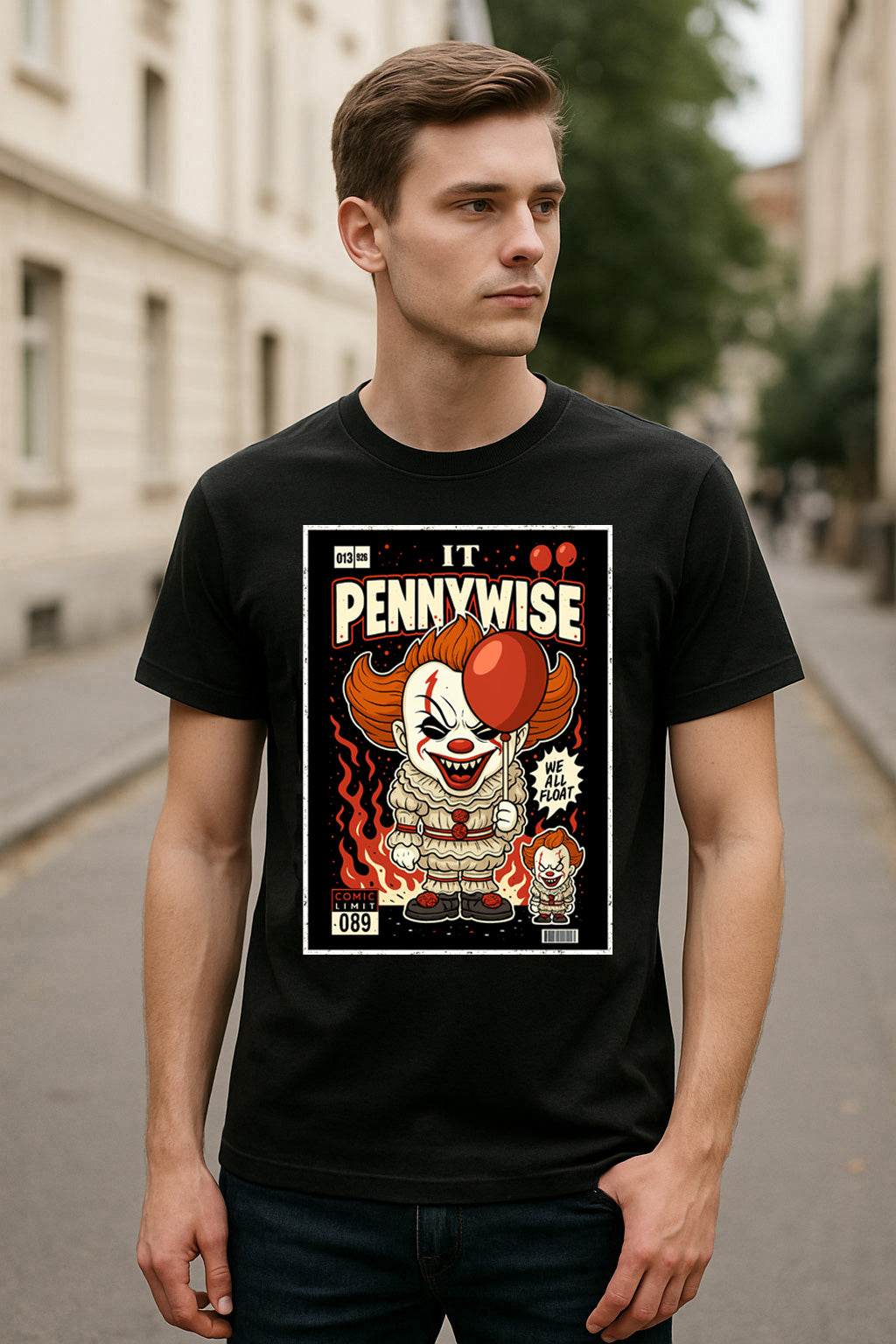 Pennywise “Float Fest” IT T-Shirt – Classic Horror Deadlights Tour ’89 Tee