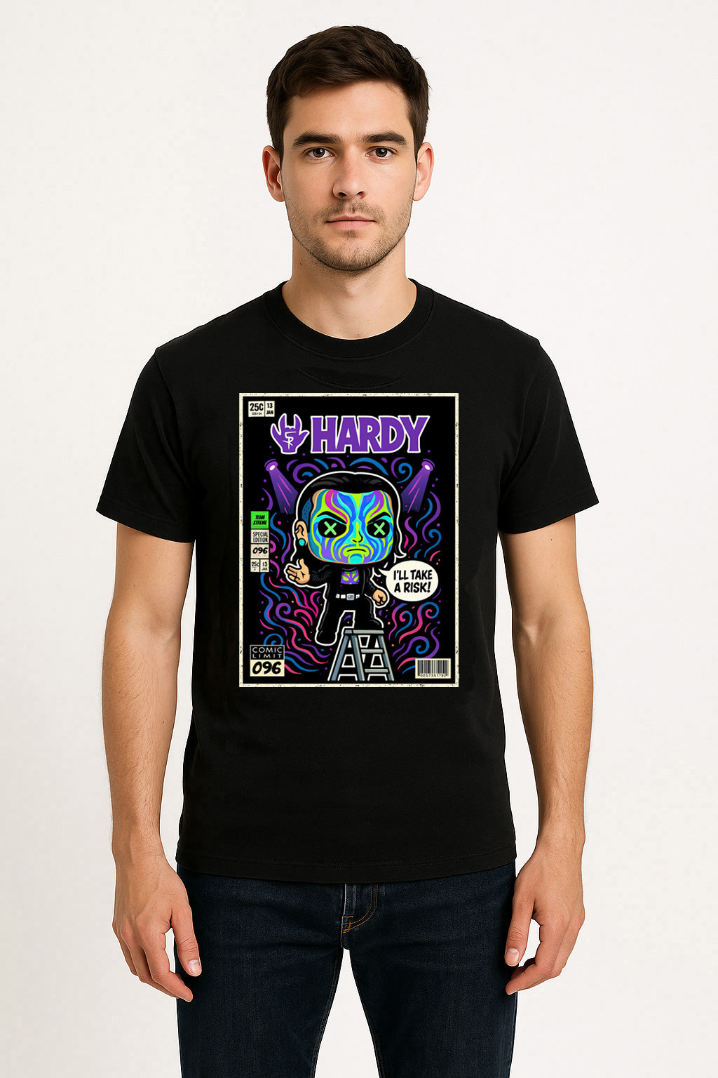 Jeff Hardy Neon Risk Taker Retro Wrestling Unisex T-Shirt Charismatic Enigma Tee