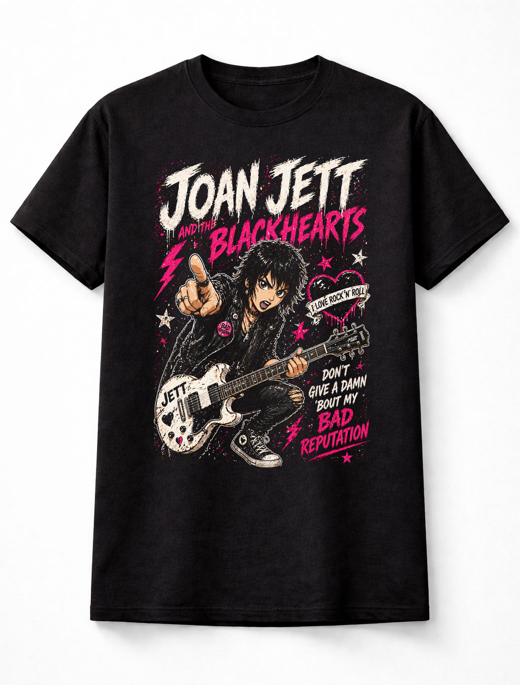 Joan Jett And The Blackhearts I Love Rock N Roll Bad Reputation Graphic T-Shirt Classic Rock Music Fan Punk Adult & Kids Unisex T-Shirt