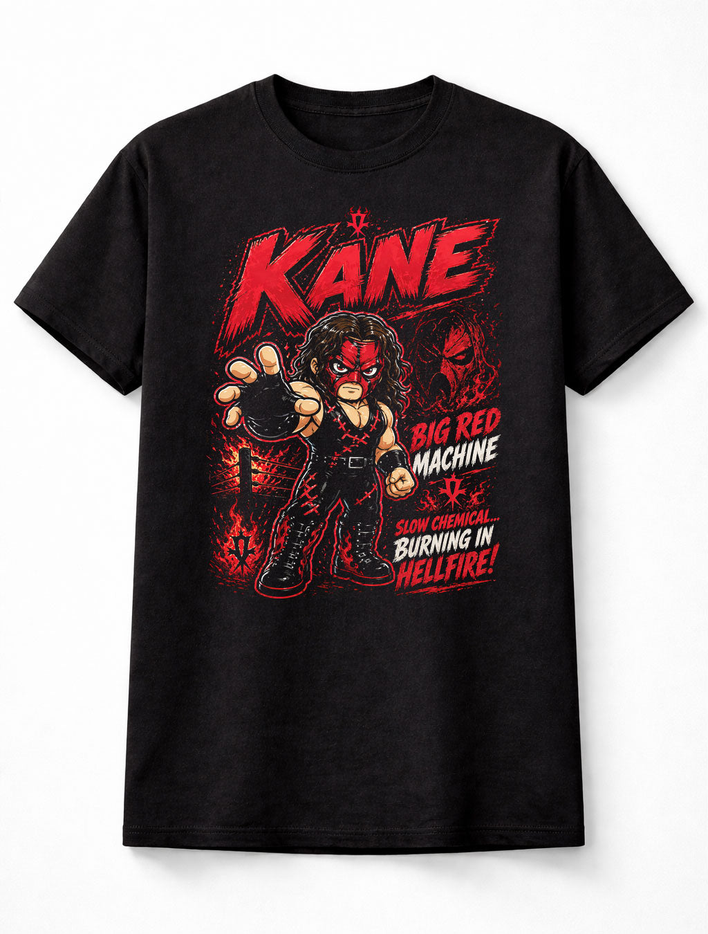 Kane Big Red Machine Fire Mask WWE Wrestling Graphic Unisex T-Shirt