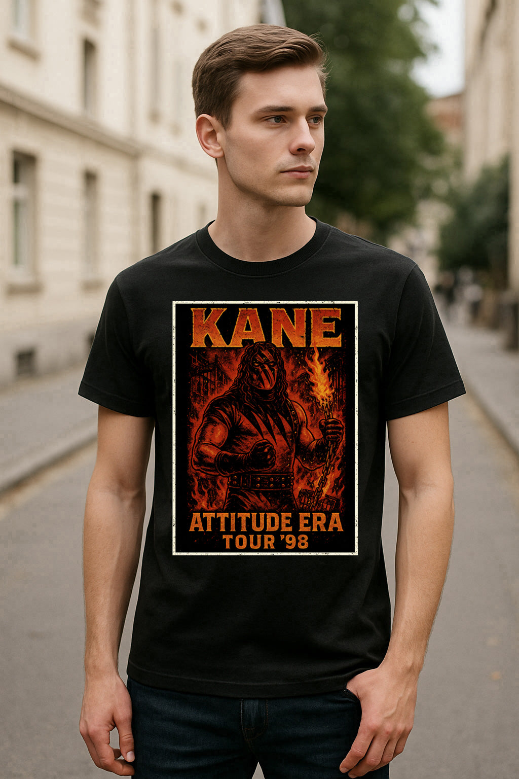 Kane Attitude Era Tour ’98 Unisex T-Shirt – Big Red Machine Retro Wrestling Tee