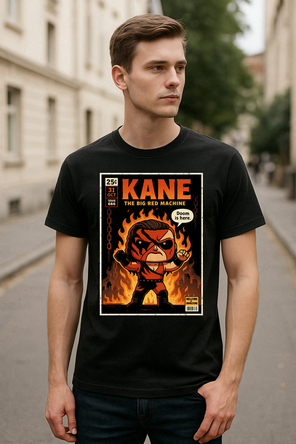 Kane The Big Red Machine Retro Wrestling Unisex T-Shirt Fire & Brimstone Tee