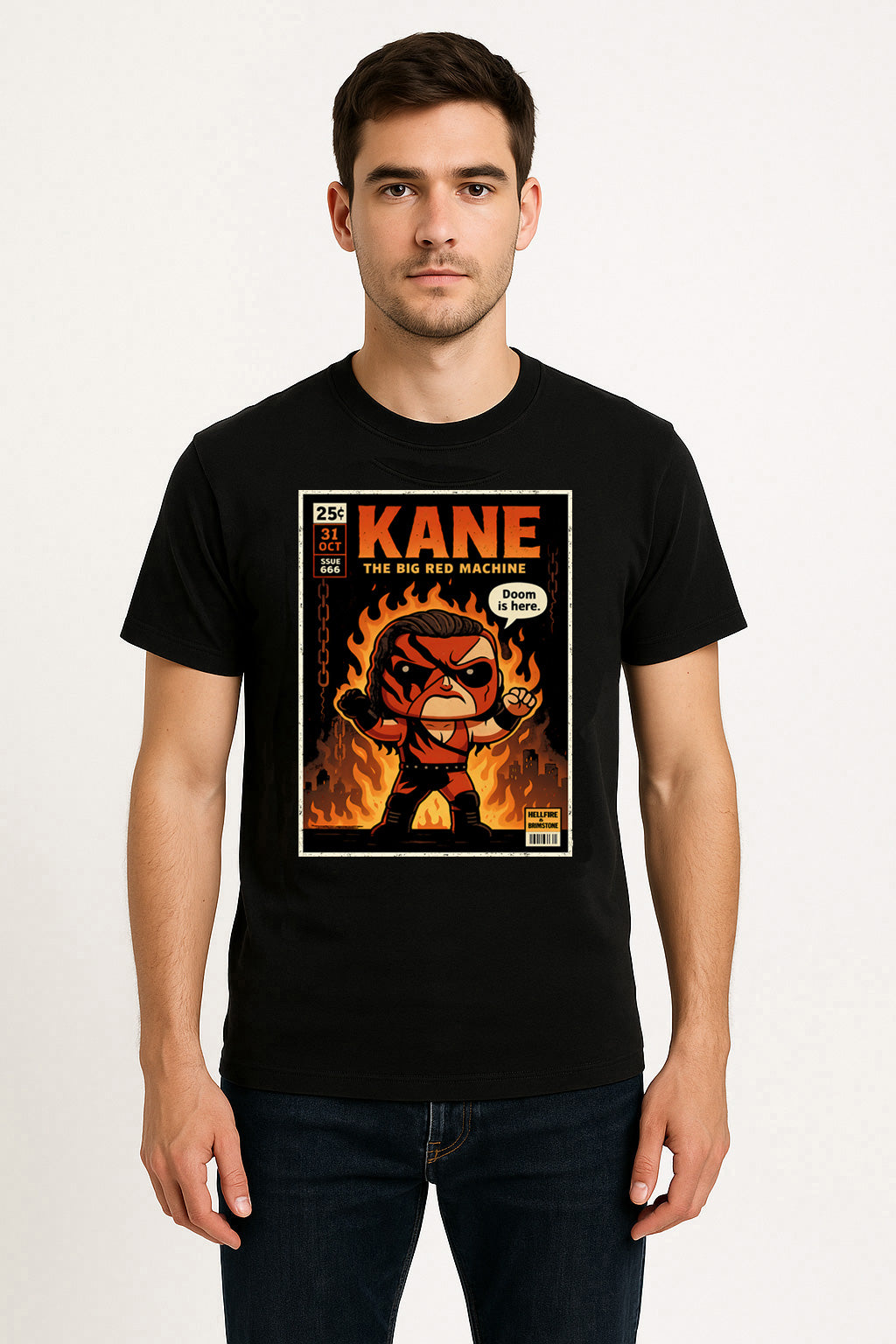 Kane The Big Red Machine Retro Wrestling Unisex T-Shirt Fire & Brimstone Tee