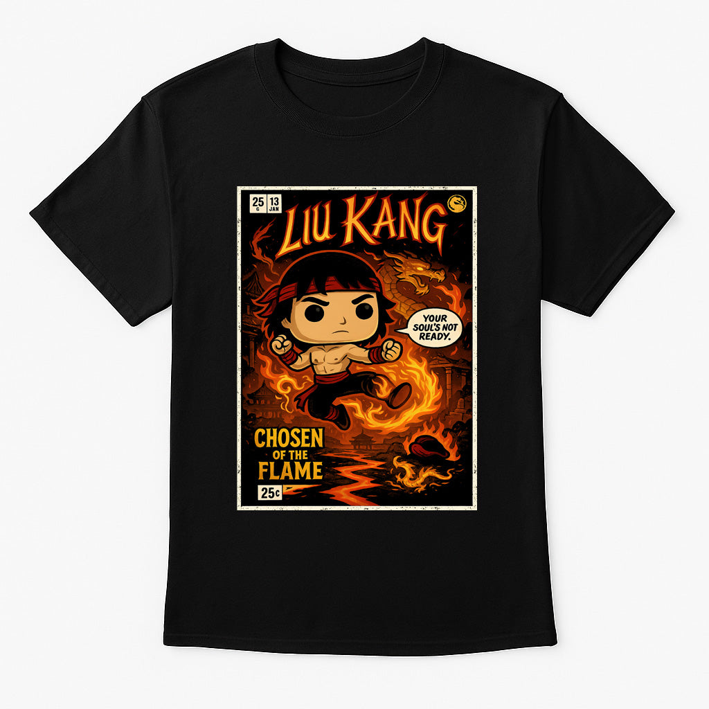 Mortal Kombat Liu Kang “Chosen of the Flame” Unisex T-Shirt – Fire Dragon Warrior Tee