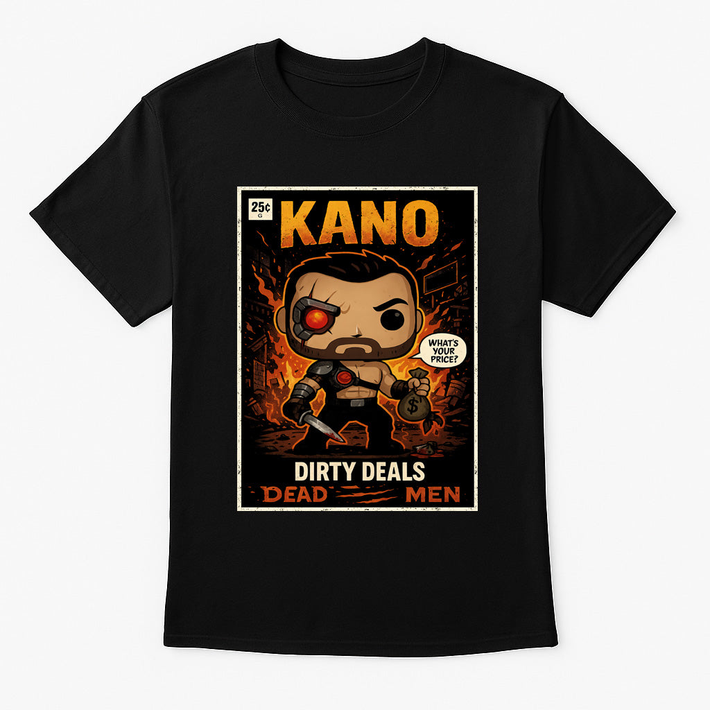 Mortal Kombat Kano “Dirty Deals” Unisex T-Shirt – Black Dragon Mercenary Fighting Game Tee