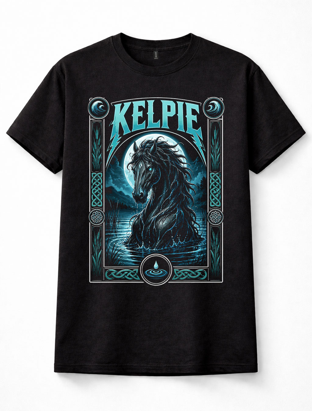 Kelpie Celtic Mythology Water Horse Scottish Folklore Gothic Unisex T-Shirt