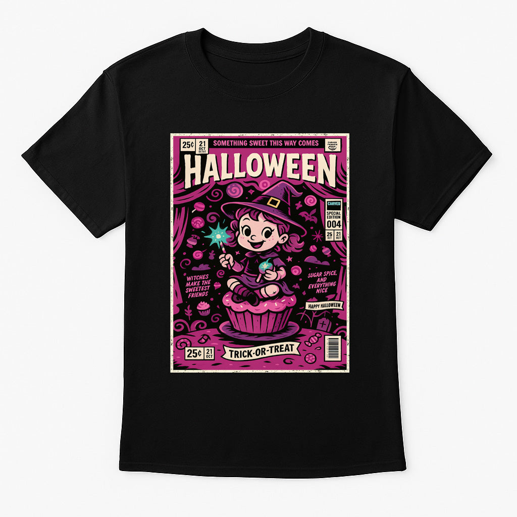 Trick-or-Treat Witch Unisex T-Shirt Retro Halloween Sweet Tee