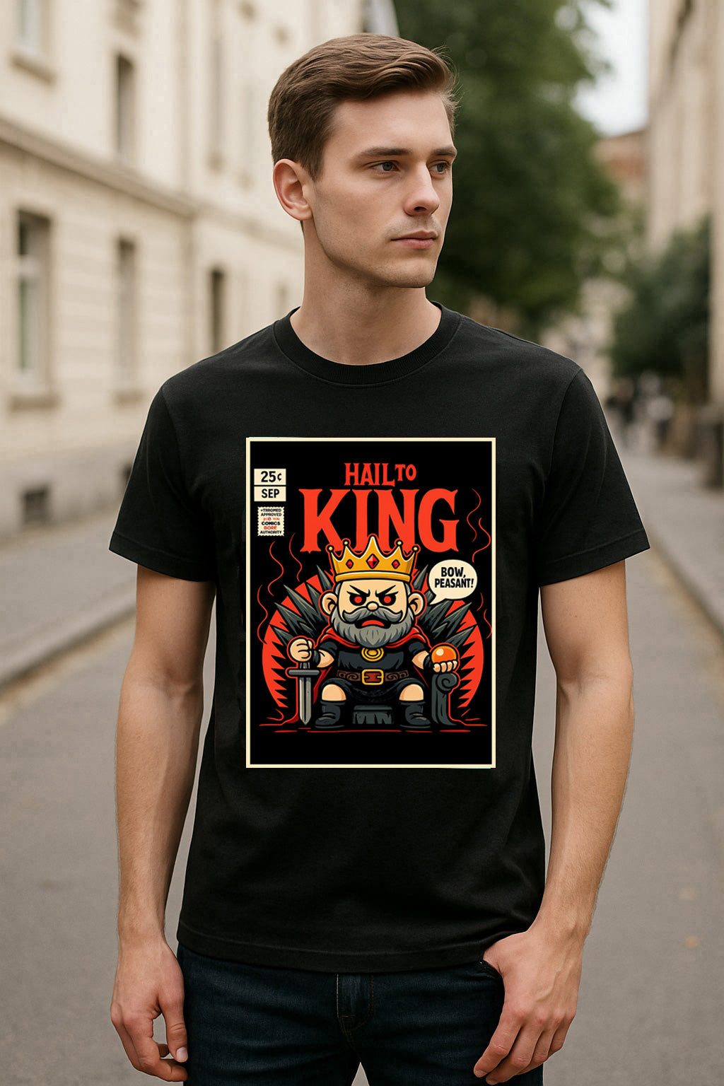 Hail to the King Unisex T-Shirt Funny Angry Avenged Sevenfold Inspired Comic Royal Tee