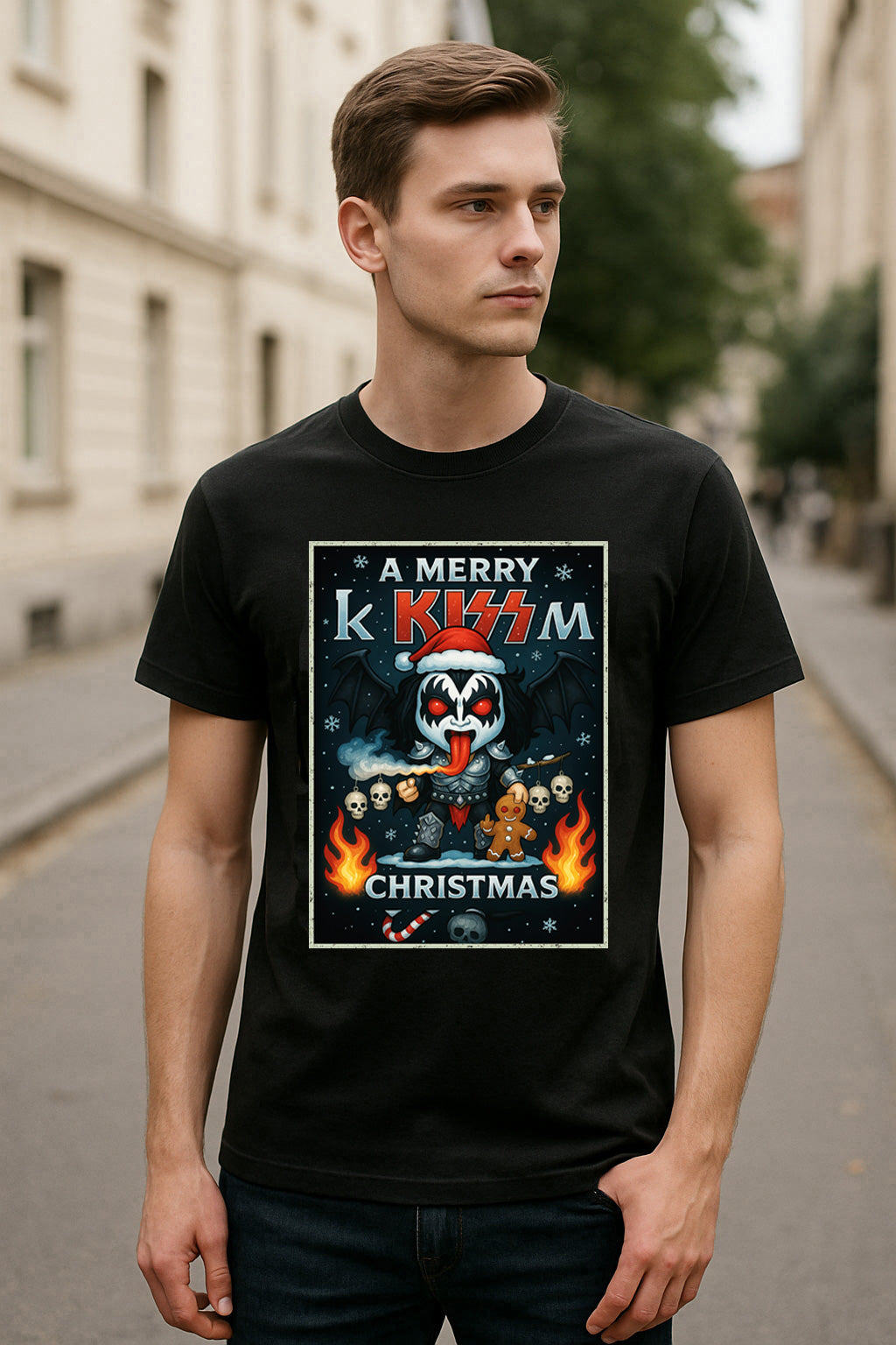 KISS Merry Christmas Hard Rock Unisex Christmas T-Shirt or Hoodie