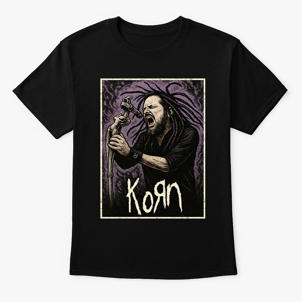 Korn – Mic Stand Unisex T-Shirt Nu-Metal Band Merch Tee