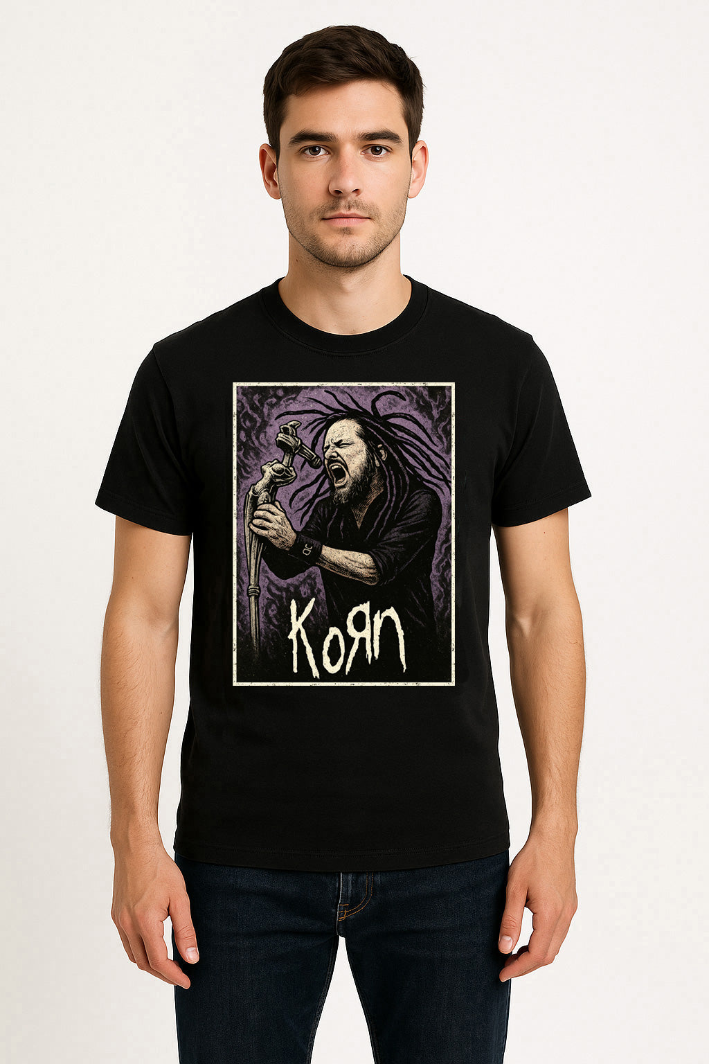 Korn – Mic Stand Unisex T-Shirt Nu-Metal Band Merch Tee
