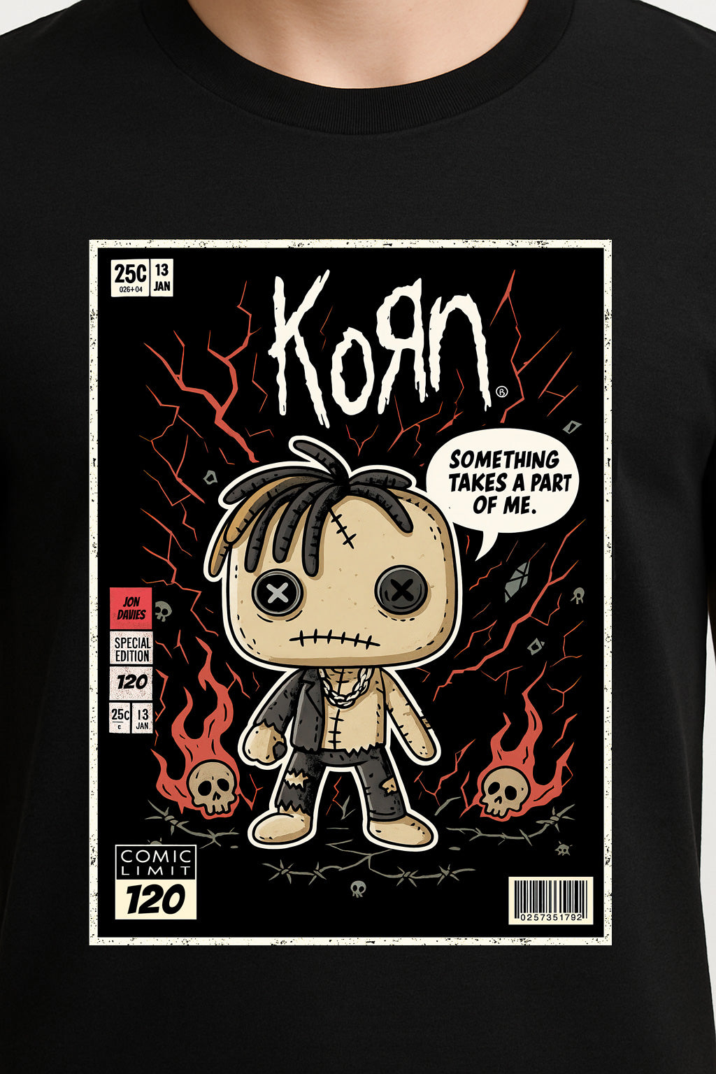 Korn “Something Takes a Part of Me” Unisex T-Shirt – Voodoo Doll Comic Style Band Tee