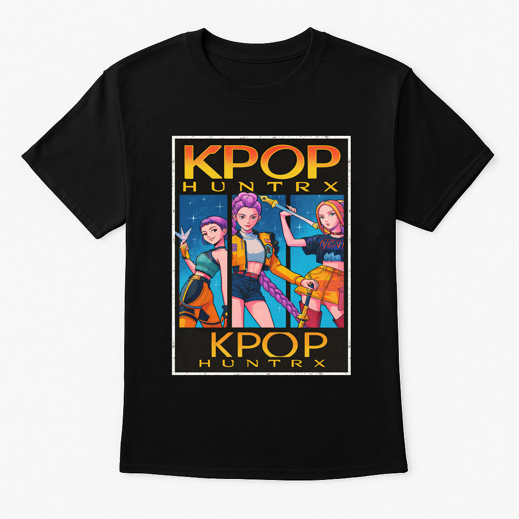 KPOP HunTRX Unisex Graphic T-Shirt – Futuristic Cyber Pop K-Style Idol Streetwear Tee
