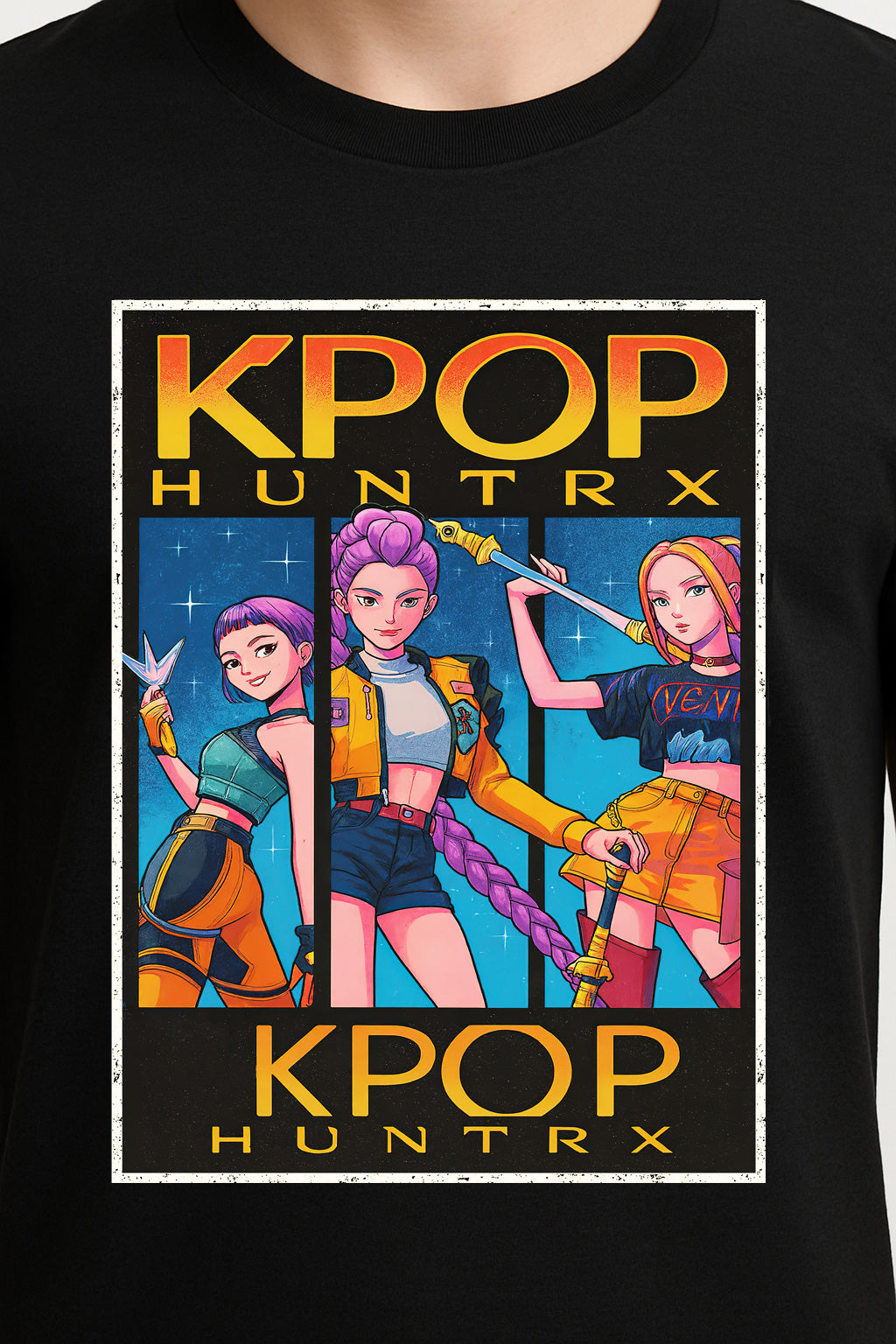KPOP HunTRX Unisex Graphic T-Shirt – Futuristic Cyber Pop K-Style Idol Streetwear Tee