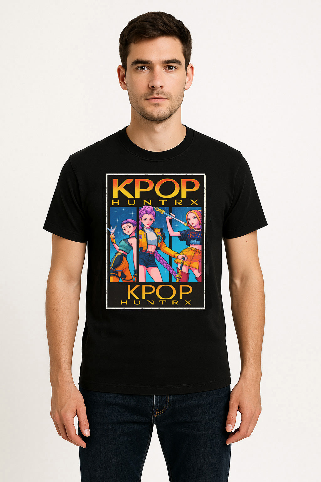 KPOP HunTRX Unisex Graphic T-Shirt – Futuristic Cyber Pop K-Style Idol Streetwear Tee