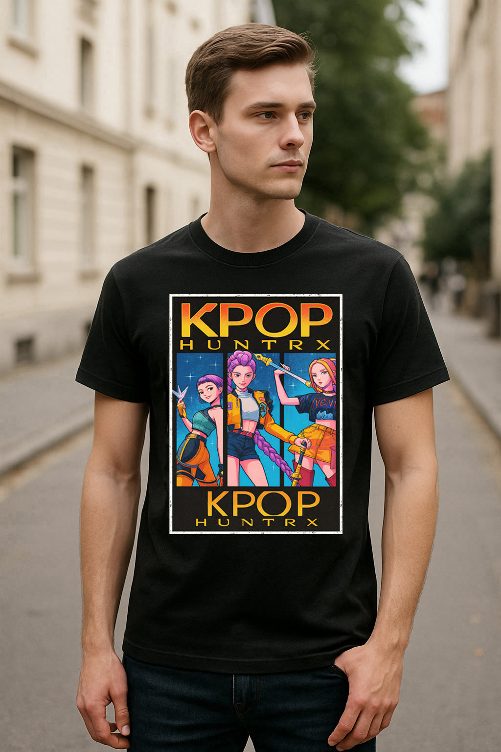 KPOP HunTRX Unisex Graphic T-Shirt – Futuristic Cyber Pop K-Style Idol Streetwear Tee