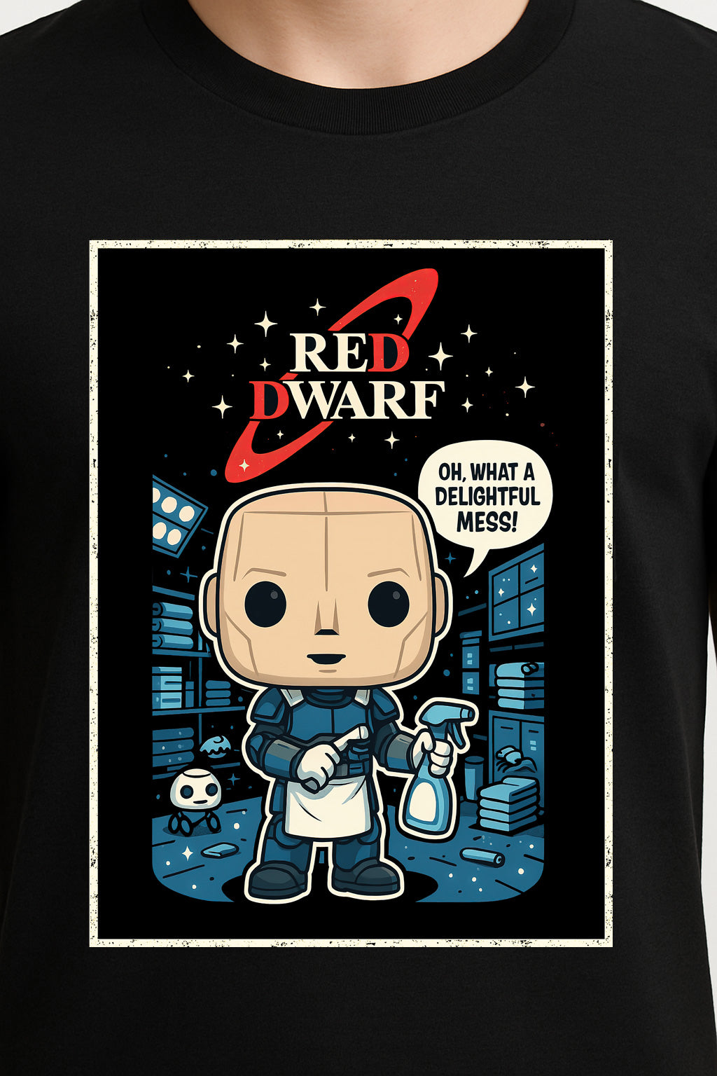 Red Dwarf "Kryten" Vintage Comic Style Graphic Tee – Classic Sci-Fi Android T-Shirt