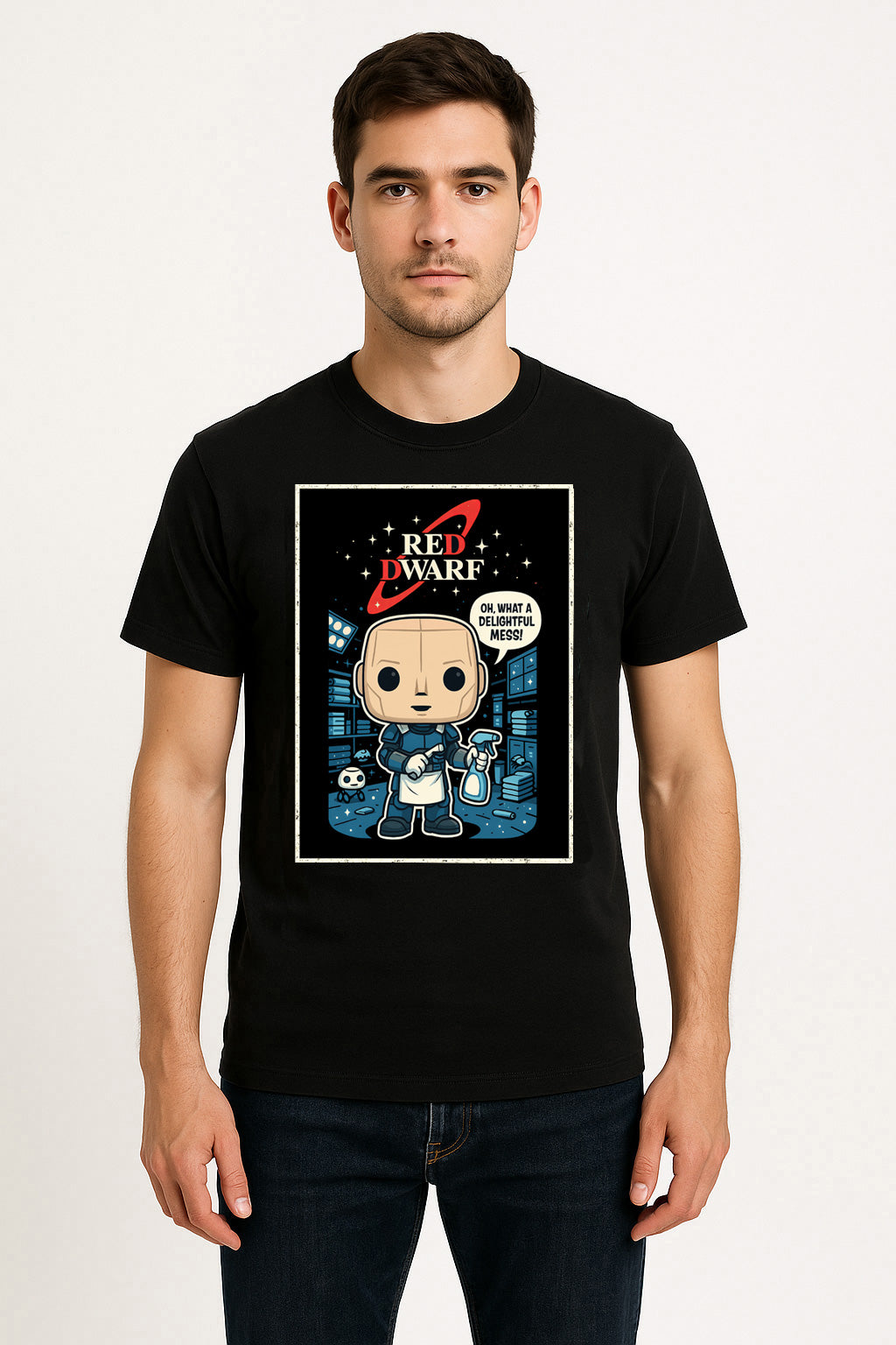Red Dwarf "Kryten" Vintage Comic Style Graphic Tee – Classic Sci-Fi Android T-Shirt