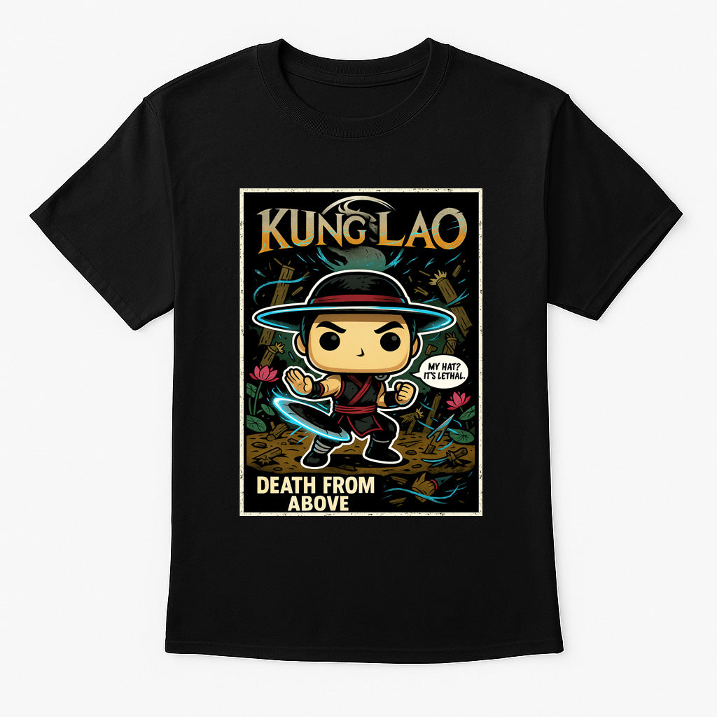 Mortal Kombat Kung Lao “Death From Above” Unisex T-Shirt – Lethal Hat Warrior Fighter Tee