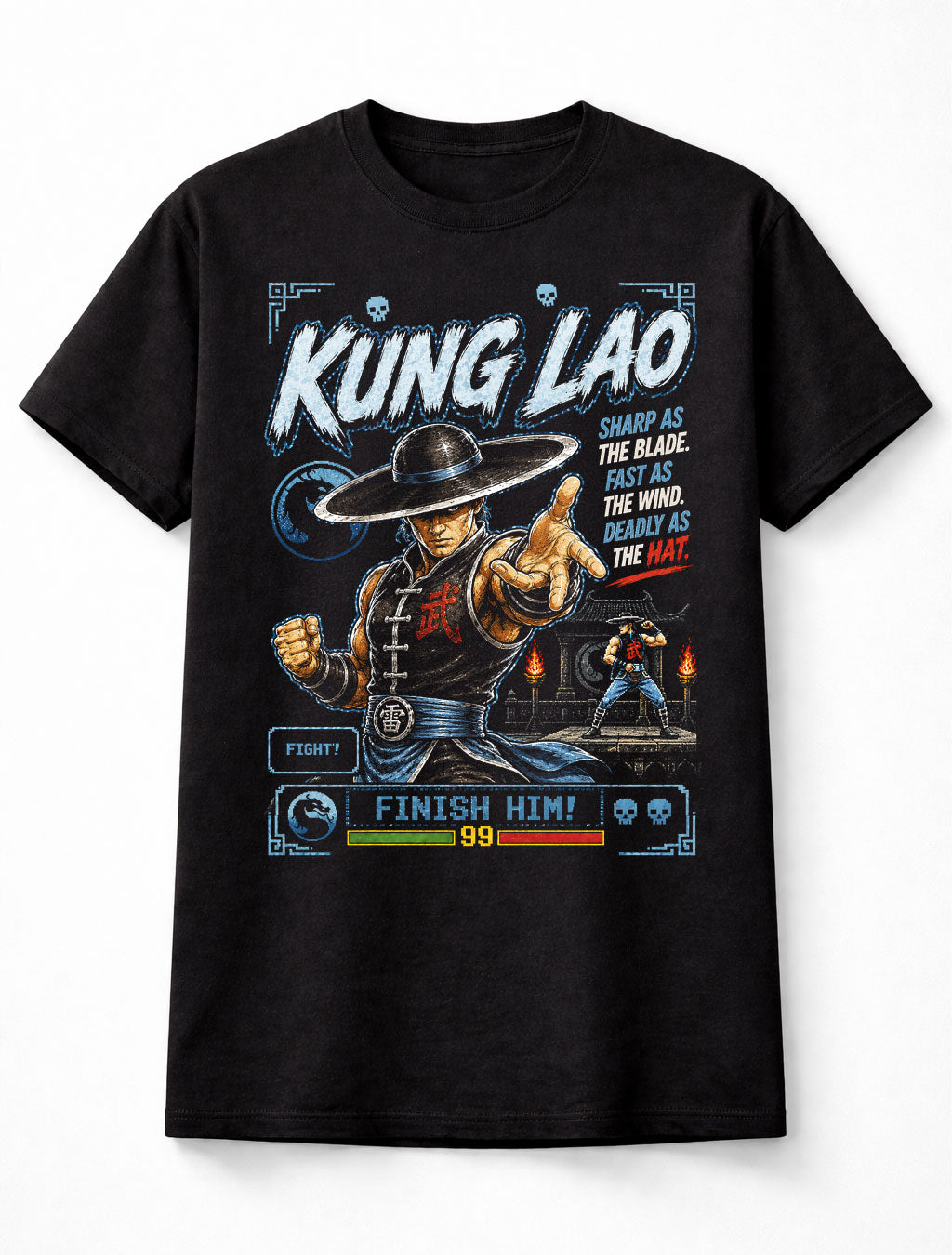 Mortal Kombat Kung Lao Retro Arcade Fighter Gaming Unisex T-Shirt