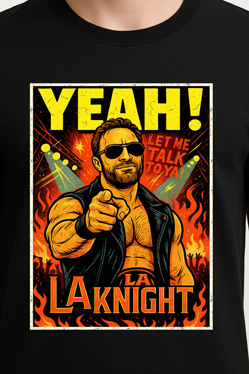 LA Knight Yeah Retro Wrestling Unisex T-Shirt Let Me Talk To Ya Graphic Tee