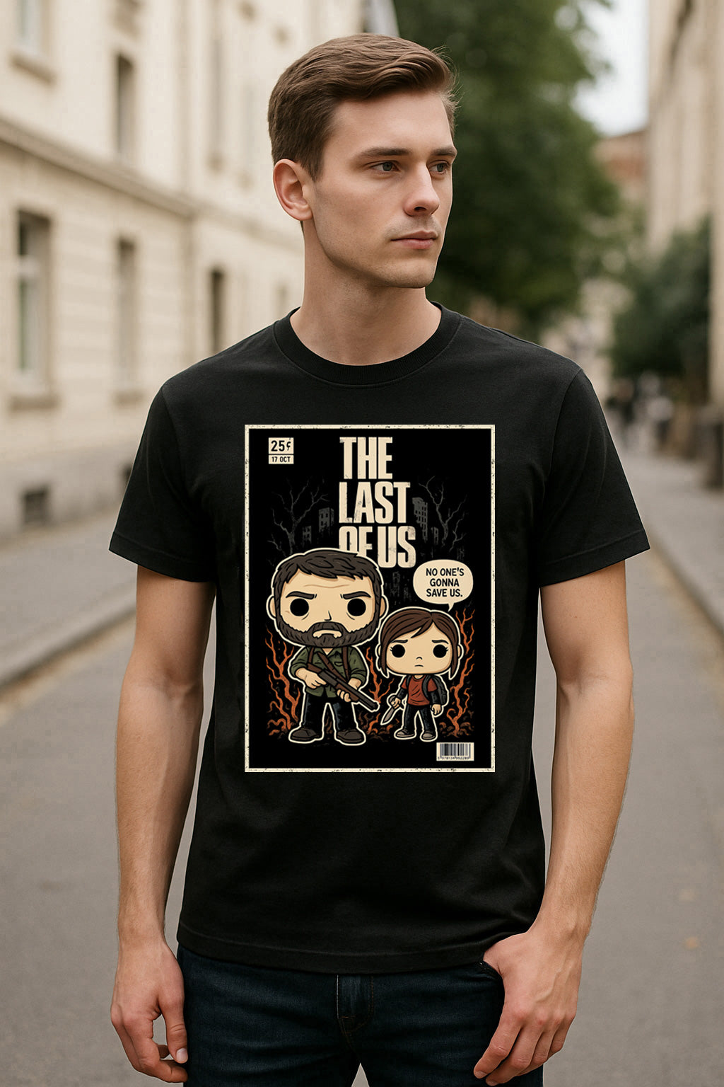 The Last of Us Unisex Comic T-Shirt – Post-Apocalyptic Survival Heroic Duo Tee