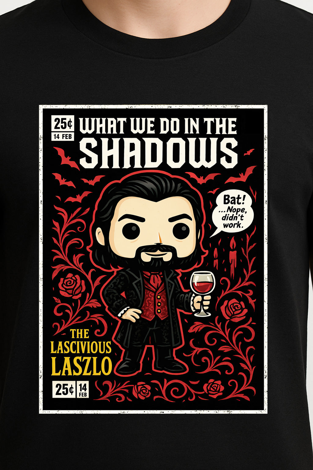 What We Do in the Shadows Laszlo Unisex T-Shirt – Gothic Vampire Comedy Pop Art Tee