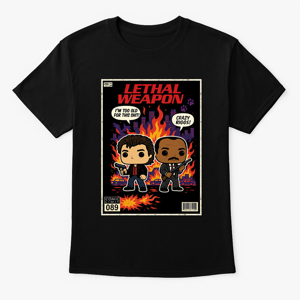 Riggs & Murtaugh Unisex Comic T-Shirt – Lethal Weapon Classic Action Movie Tee