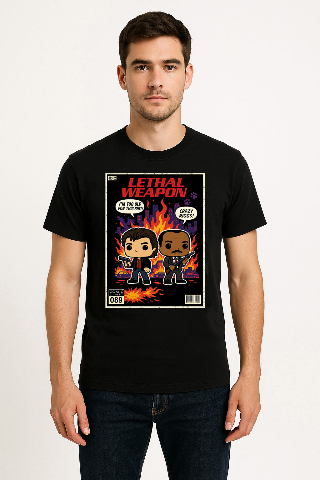 Riggs & Murtaugh Unisex Comic T-Shirt – Lethal Weapon Classic Action Movie Tee