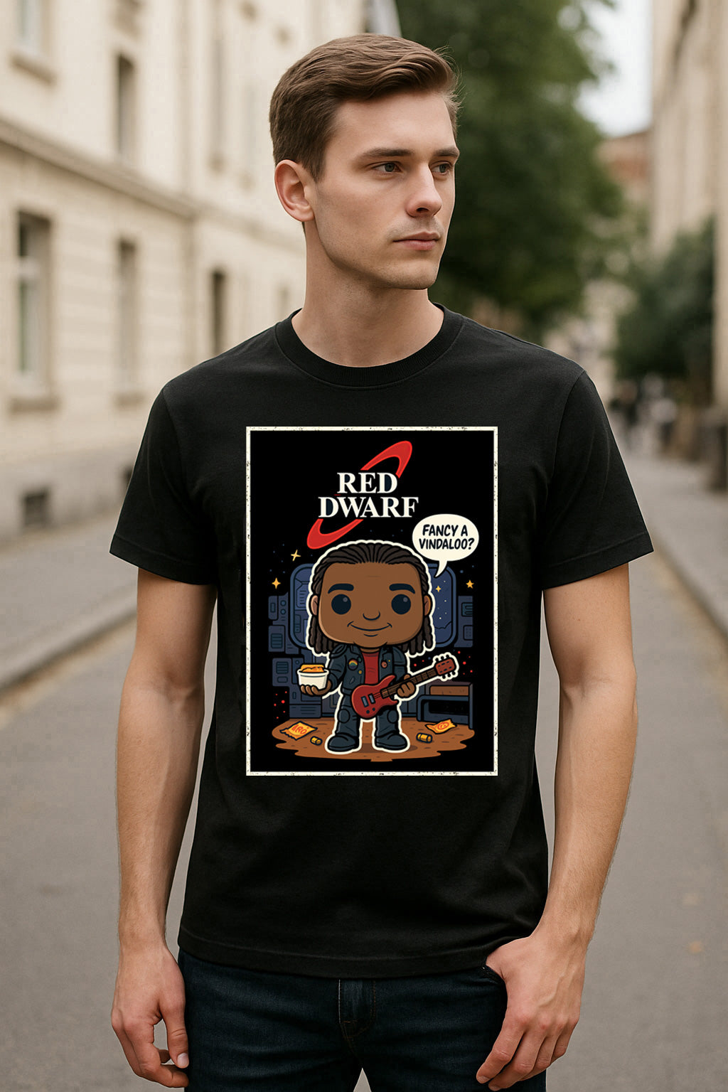 Red Dwarf "Dave Lister" Retro Comic Graphic T-Shirt – Classic Sci-Fi TV Series Tee