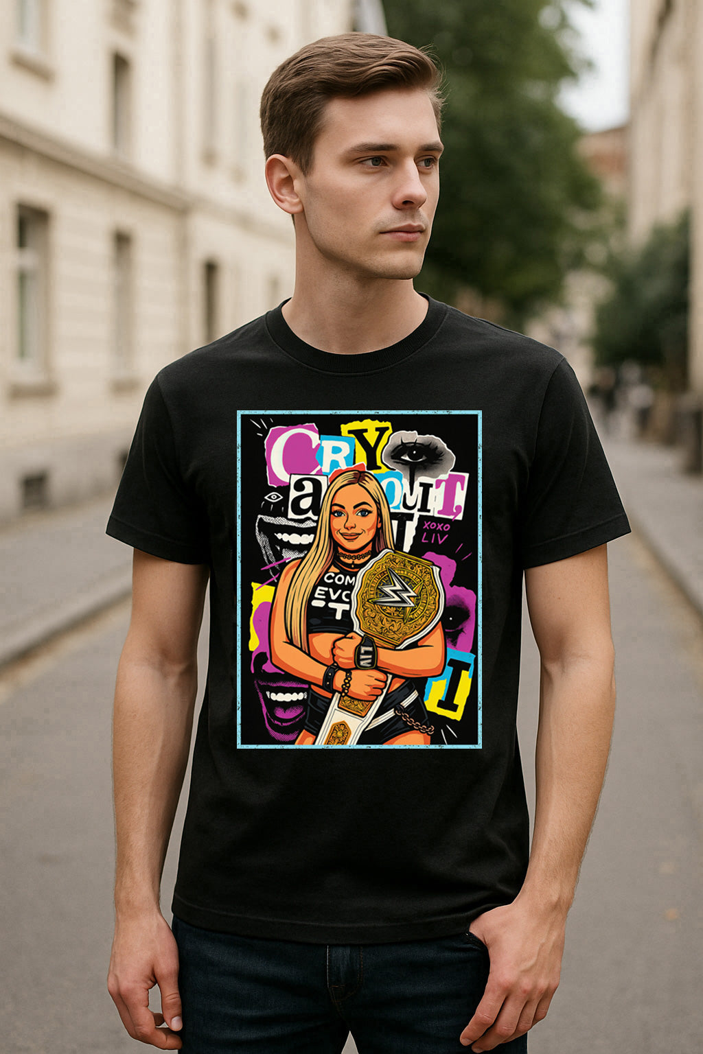 Liv Morgan Cry About It Comic Champion Unisex Tee Wrestling Women's Champion