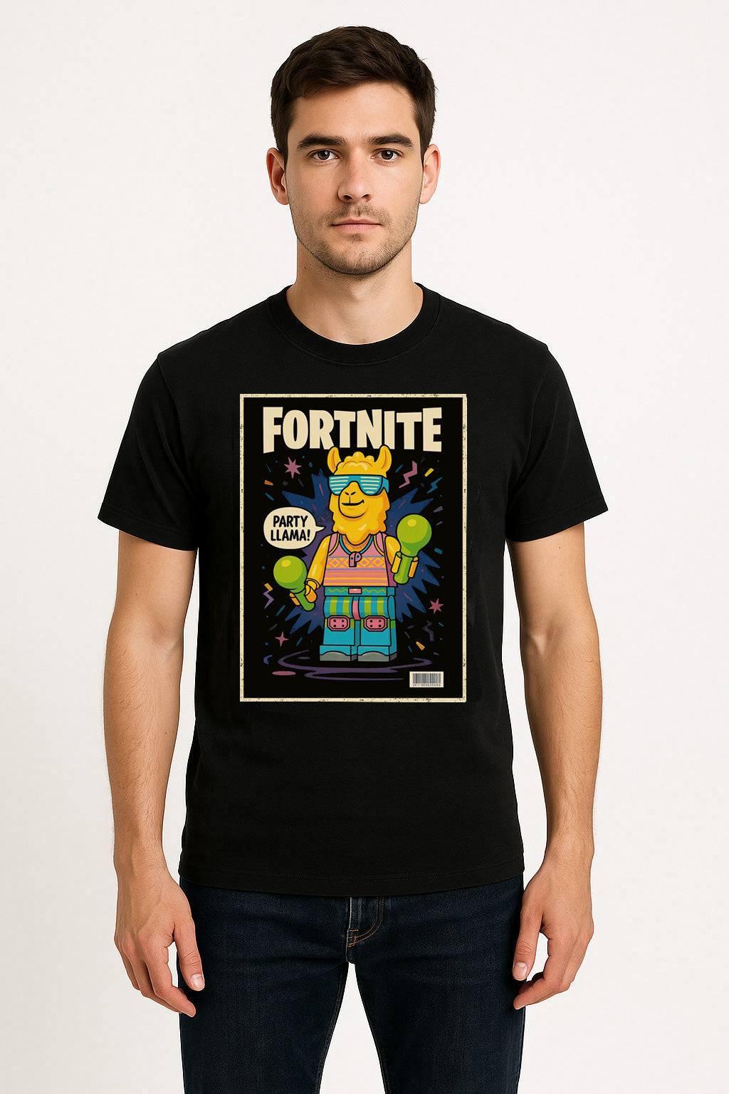 Party Llama Retro Gaming Unisex T-Shirt Fortnite Character Comic Tee