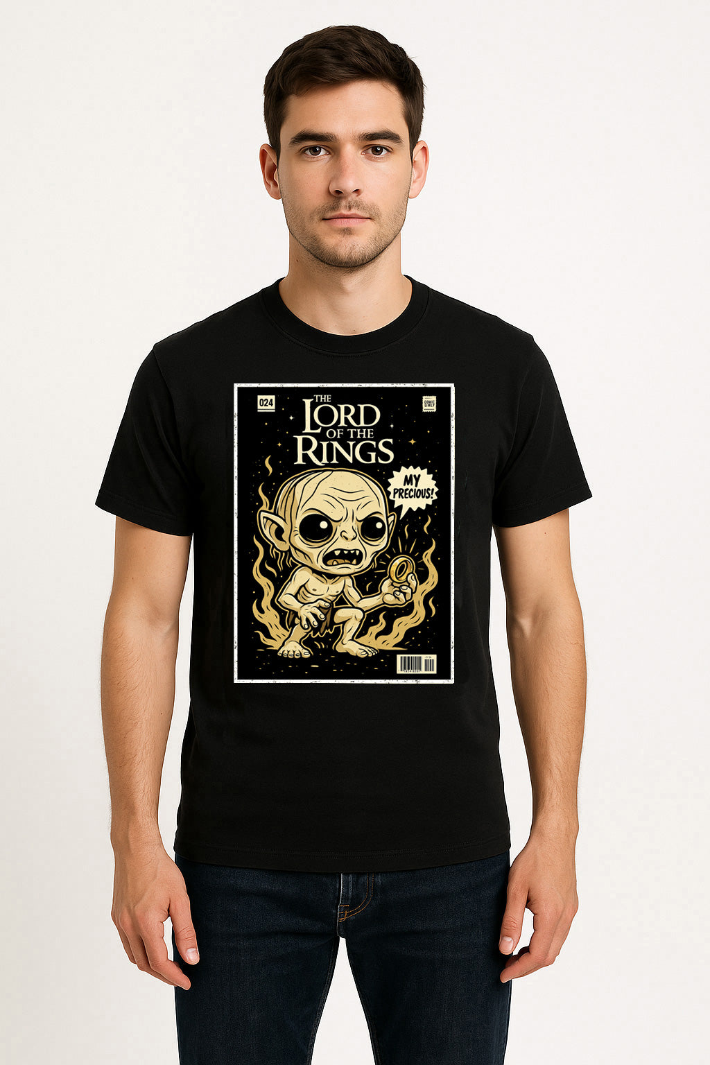 Gollum Unisex Comic T-Shirt – “My Precious” Middle-earth Fantasy Graphic Tee