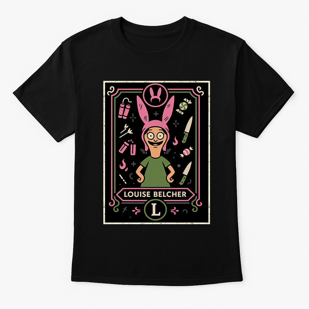 Louise Belcher Retro Cartoon Unisex T-Shirt Pink Bunny Hat Character Tee