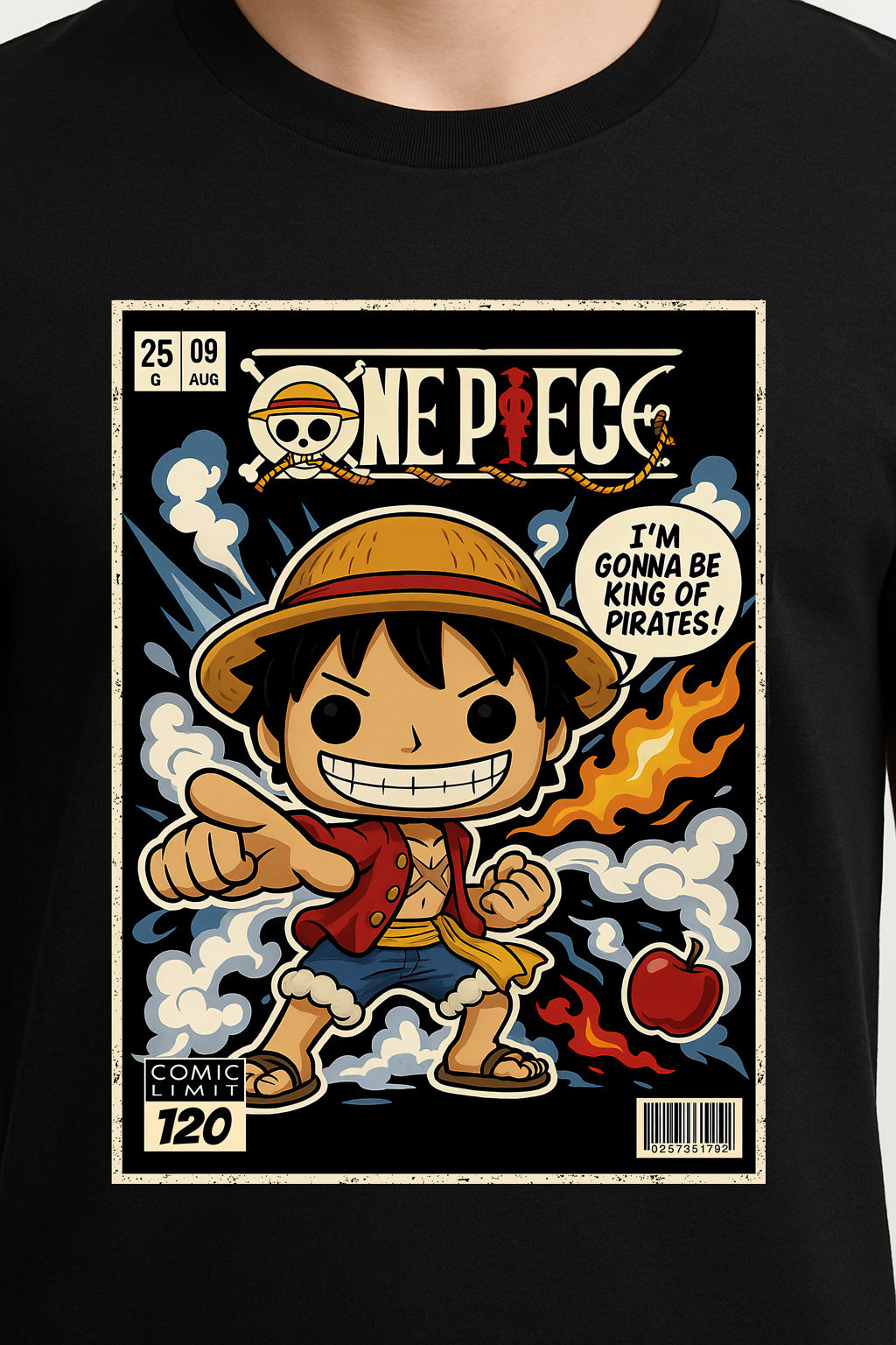 Monkey D. Luffy Unisex Comic T-Shirt – “King of the Pirates” Straw Hat Pirate Tee