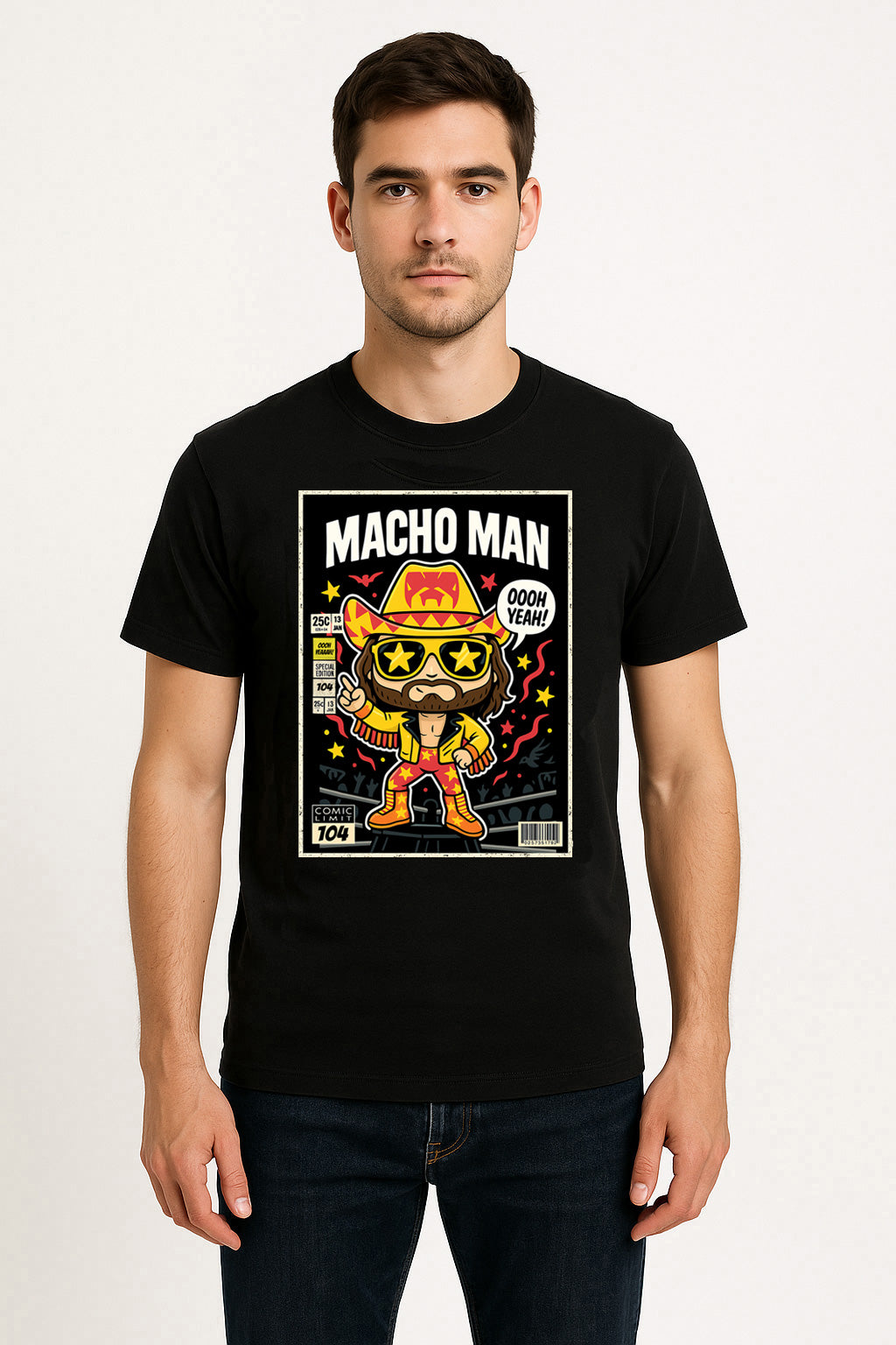 Macho Man Oooh Yeah Retro Wrestling Unisex T-Shirt Madness Comic Tee