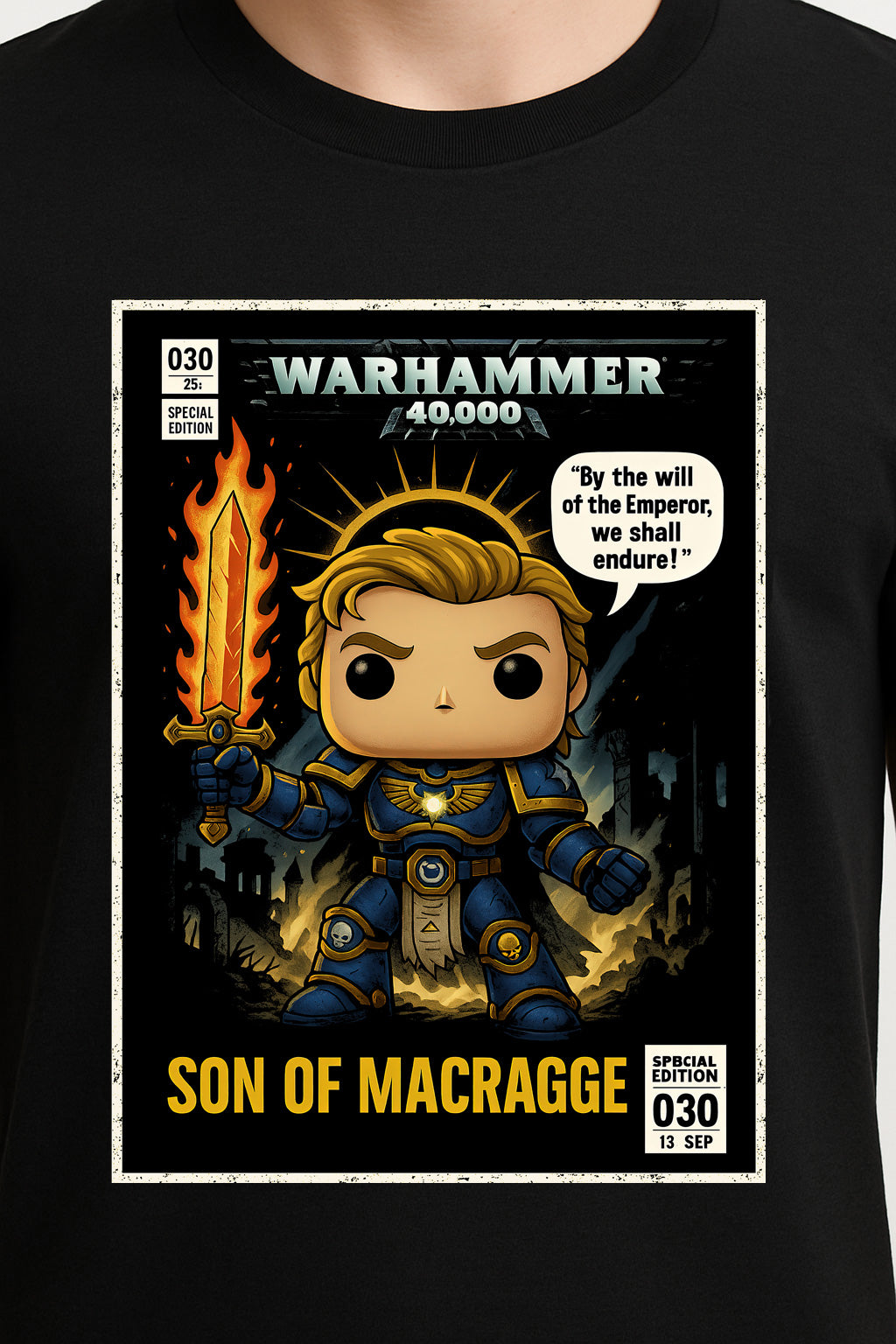 Warhammer 40K Son of Macragge Unisex T-Shirt – Emperor’s Champion Retro Space Marine Tee