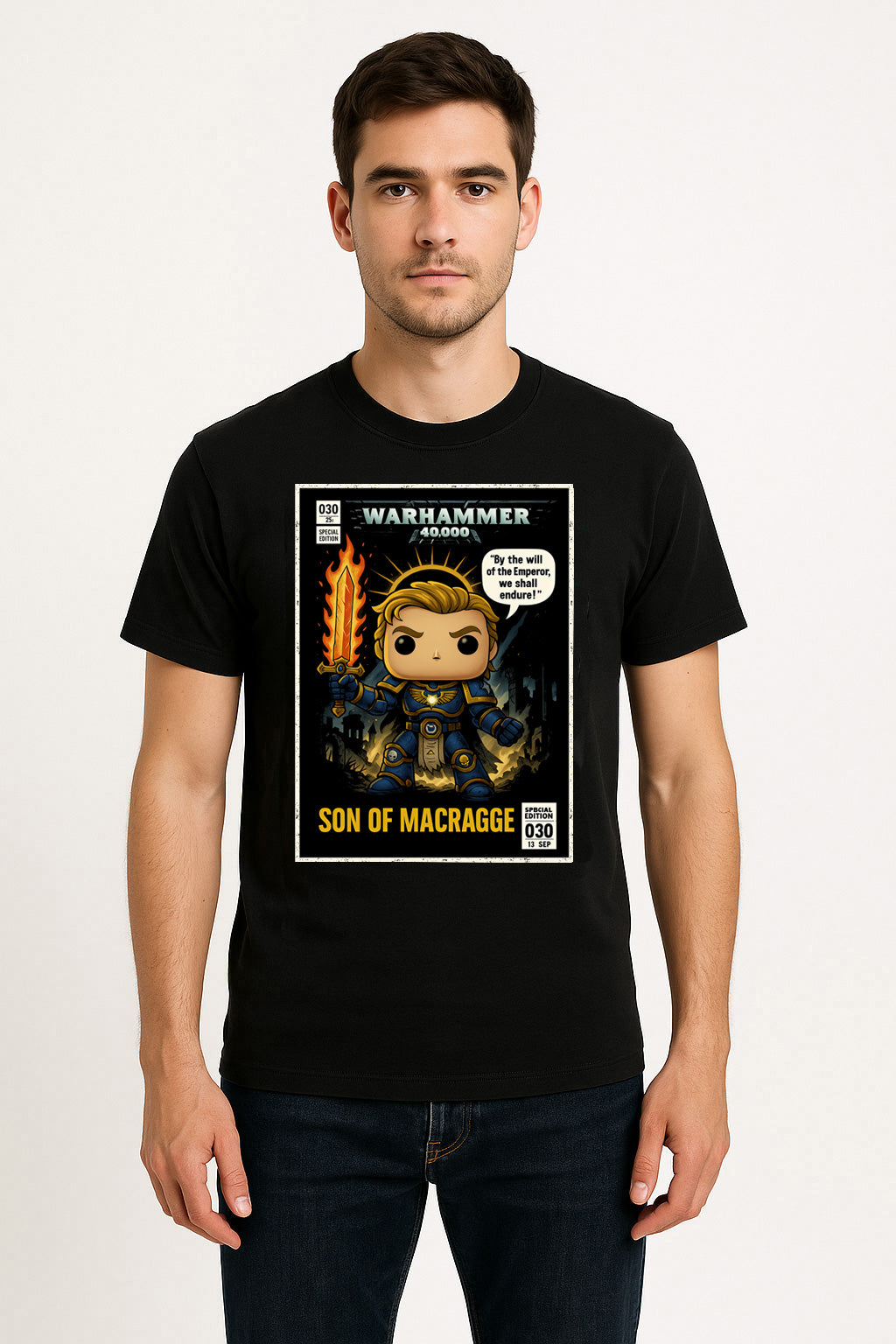 Warhammer 40K Son of Macragge Unisex T-Shirt – Emperor’s Champion Retro Space Marine Tee