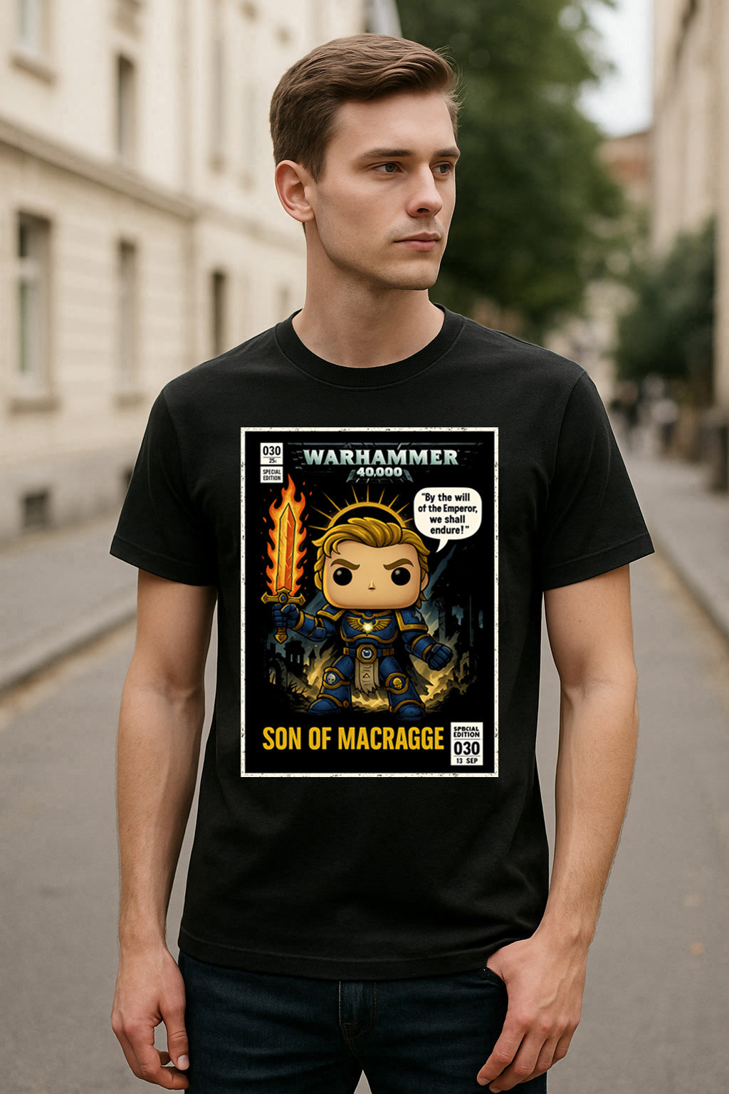 Warhammer 40K Son of Macragge Unisex T-Shirt – Emperor’s Champion Retro Space Marine Tee