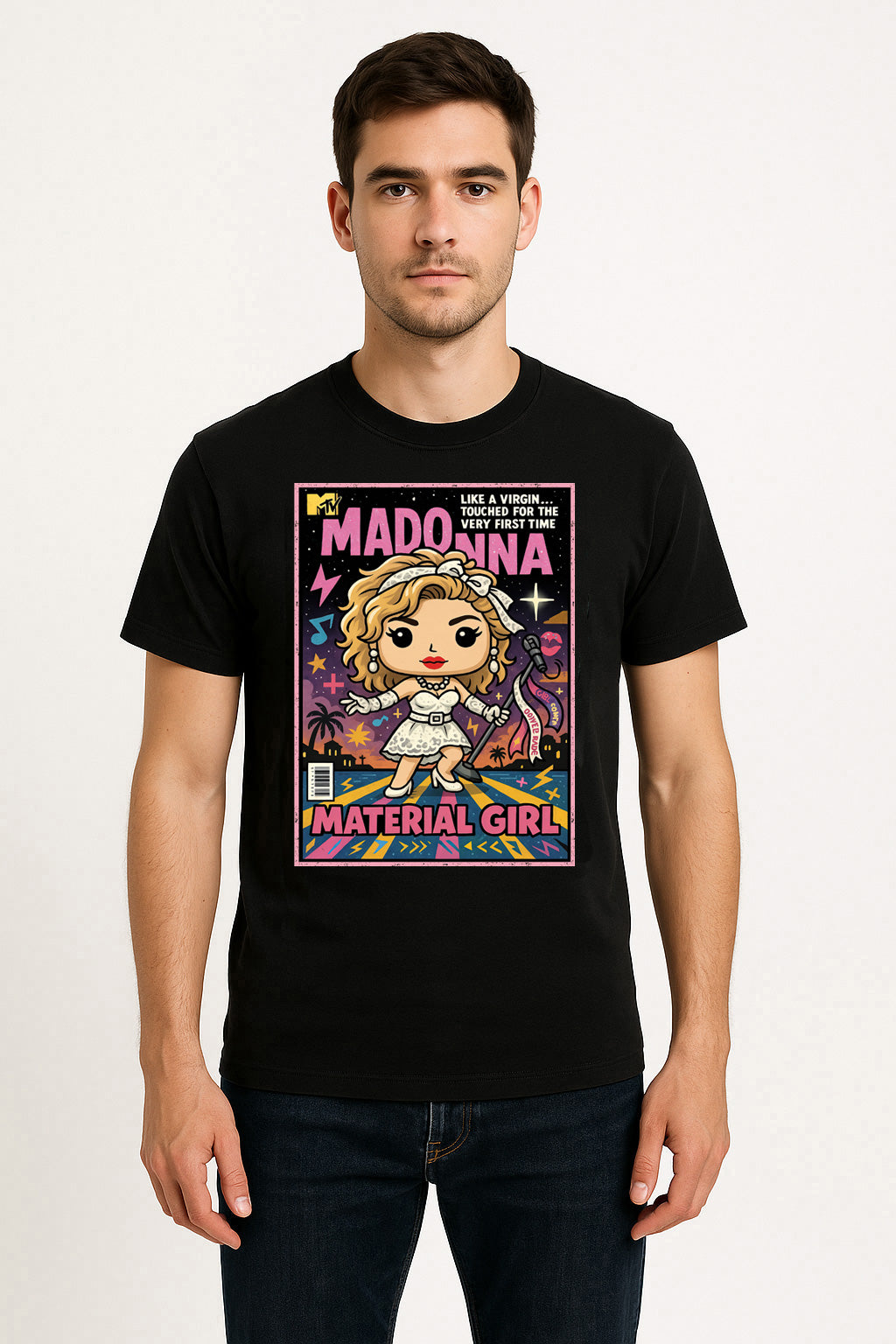 Madonna Material Girl Pop Icon Funko Pop Style Unisex T-Shirt