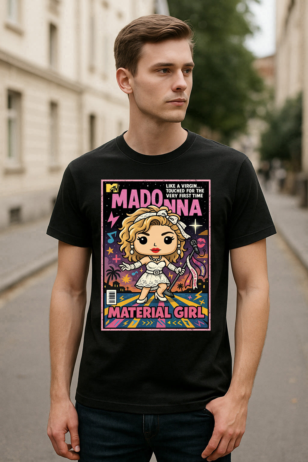 Madonna Material Girl Pop Icon Funko Pop Style Unisex T-Shirt
