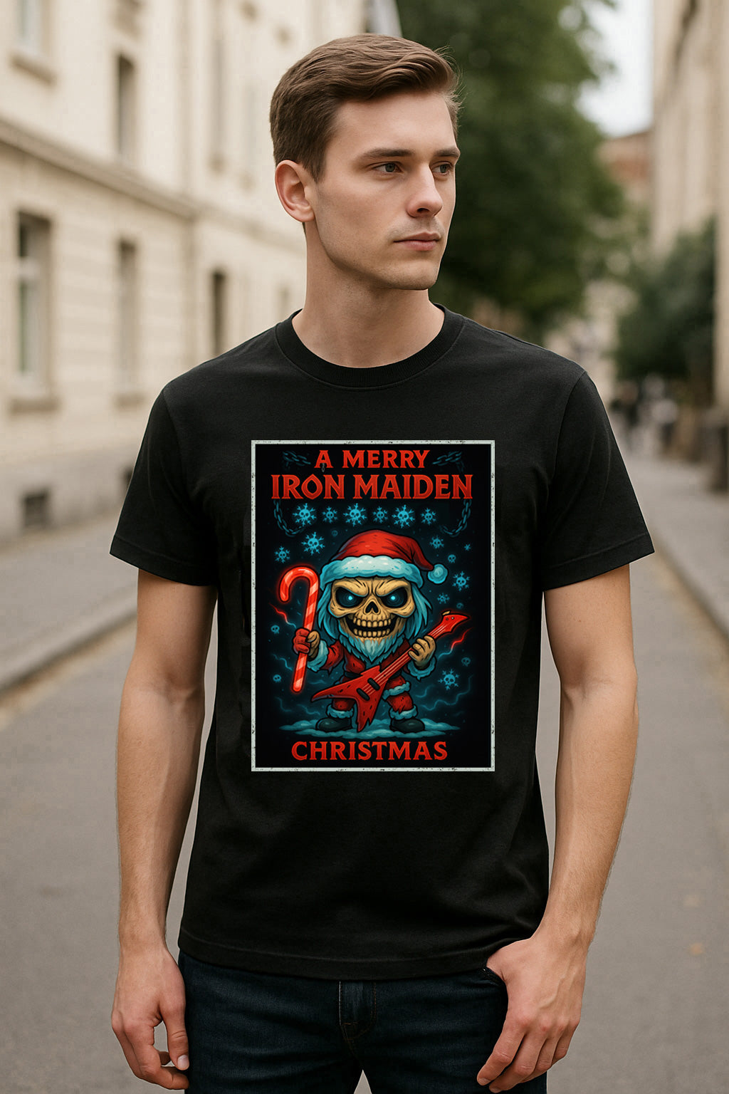 Iron Maiden Merry Christmas Metal Unisex Christmas T-Shirt or Hoodie