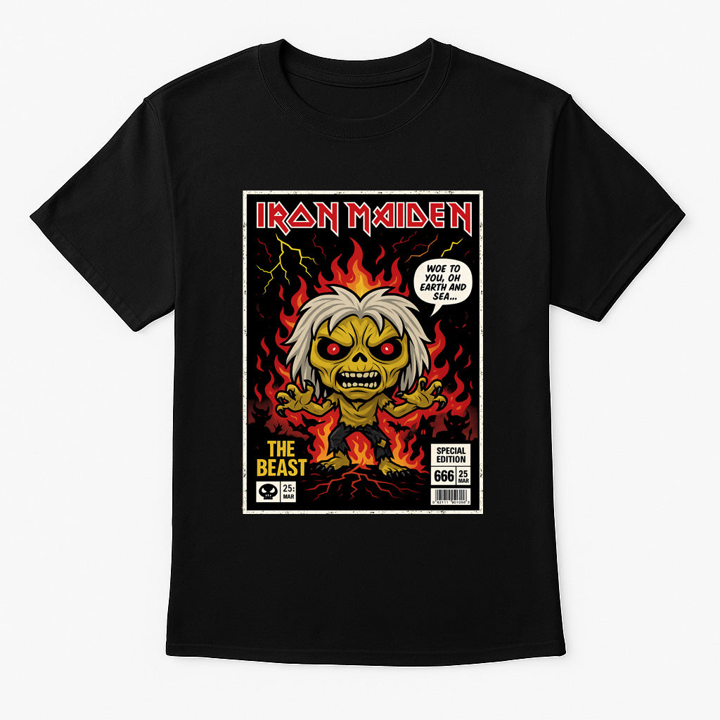 Iron Maiden “The Beast” Unisex T-Shirt – 666 Special Edition Pop Art Comic Style Graphic Tee